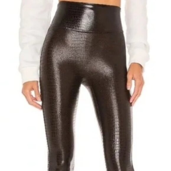 SPANX Glossy Brown/Black Crocodile pattern Leggings (S) - Picture 8 of 8